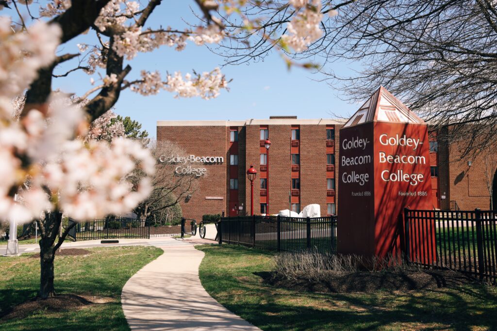 A photo of Goldey-Beacom College's campus at the beginning of spring.