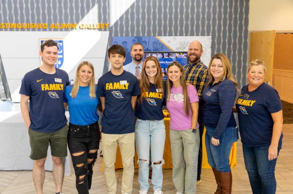 Above: Representatives from the Admissions and Financial Aid Offices working a Saturday Visit Day in October 2025. 