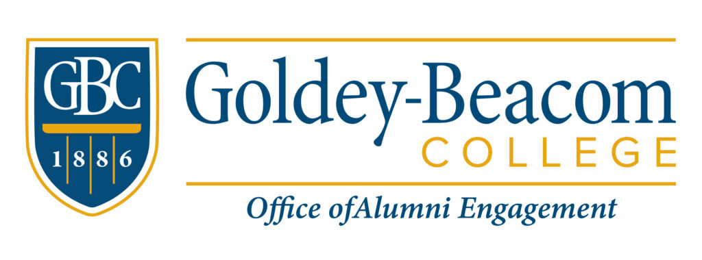 GBC Shield next to Office of Alumni Engagement