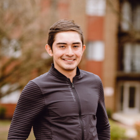 A portrait of Pablo on campus.