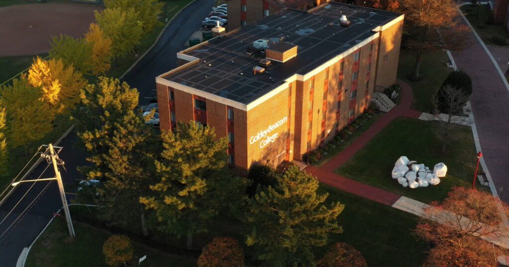 Goldey-Beacom College in Delaware shot from the sky