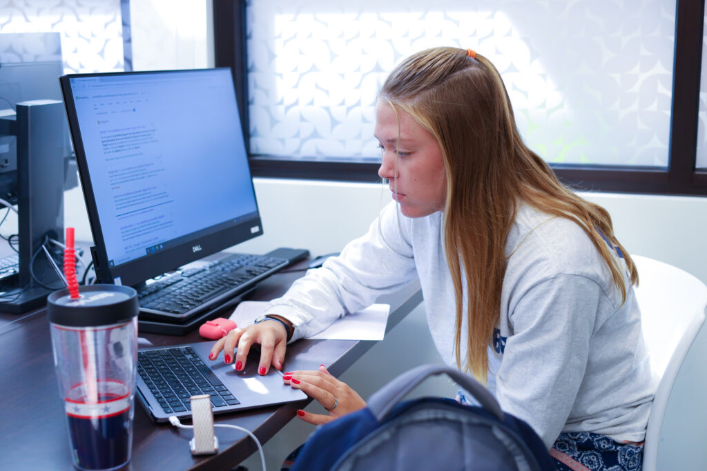 student studying